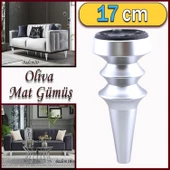 Oliva Mobilya Kanepe Koltuk Tv Ünitesi Baza Ayağı Zigon Orta Sehpası Ayak Ayakları Mat Gümüş 17 cm - 1