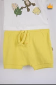 Babyhola %100 Pamuk Maymun Baskı Kaşkorse Şortlu Takım 3483 - 4