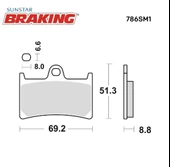 YARI METALİK ÖN FREN BALATASI / YAMAHA / YZF R7 / 700cc / ÖN İKİ TAKIM KULLANIR / 2022-2023 - 2