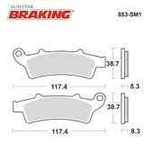 YARI METALİK ÖN FREN BALATASI / PIAGGIO / BEVERLY / 300cc / ÖN  / 2011-2012-2013-2014-2015 - 2