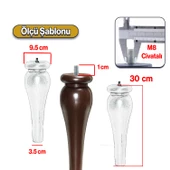 Sembol Plastik Sehpa Ayağı 30 cm Ahşap Desenli 4 Adet Mobilya Orta Sehpası M8 Civatalı Ayak Ayaklar - 3