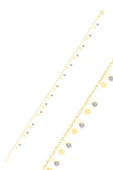 Gümüş altın yaldızlı zirkon taşlı pullu halhal SGTL10549GOLD - 1