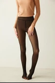 Penti Thin Looking Termal İçi Peluşlu Siyah Külotlu Çorap - 4