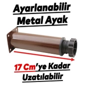 Ayarlanabilir Mobilya Kanepe Baza Koltuk Metal Destek Yükseltici Kahve Ayağı 15 cm Ayakları 8 Adet thumbnail 2