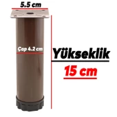 Ayarlanabilir Mobilya Kanepe Baza Koltuk Metal Destek Yükseltici Kahve Ayağı 15 cm Ayakları 8 Adet thumbnail 3