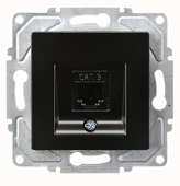 GÜNSAN Eqona Metalik Siyah Telefon Prizi Numeris CAT 3 - 1