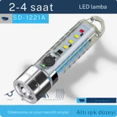 2500 lümen 7 farklı ışık şiddetine sahip kancalı flaşörlü ultra güçlü mini cep el feneri - 6