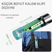 2500 lümen 7 farklı ışık şiddetine sahip kancalı flaşörlü ultra güçlü mini cep el feneri - 4