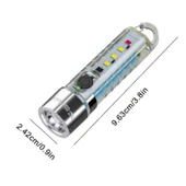 2500 lümen 7 farklı ışık şiddetine sahip kancalı flaşörlü ultra güçlü mini cep el feneri - 8