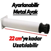 Ayarlanabilir Mobilya Kanepe Konsol Koltuk Metal Destek Yükseltici Beyaz Ayağı Ayakları 20 Cm 8 Adet - 2