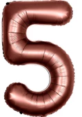 5 Rakam Çikolata Kahve Folyo Balon 40 inç 100 cm - 1
