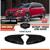 Peugeot 5008 2017 Sonrası Uyumlu Batman Yarasa Ayna Kapağı Piano Black ABS Plastik Sağ Sol Takım thumbnail 1