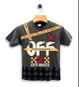 Triliya - Erkek Çocuk İkili Takım Off-White Baskılı Tişört ve Eşofman Altı Takımı 3-11 Yaş - 4