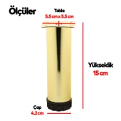 Ayarlanabilir Mobilya Kanepe Baza Koltuk Metal Destek Yükseltici Ayağı 15 cm Gold Ayakları 8 Adet - 3