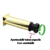 Ayarlanabilir Mobilya Kanepe Baza Koltuk Metal Destek Yükseltici Ayağı 15 cm Gold Ayakları 8 Adet - 2
