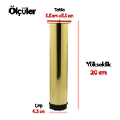 Ayarlanabilir Mobilya Kanepe Konsol Koltuk Metal Destek Yükseltici Gold Ayağı Ayakları 20 Cm 8 Adet - 3