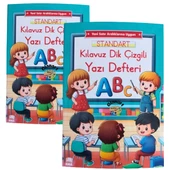 2024 yeni müfredat klavuz dik çizgili güzel yazı defteri 2 adet büyük boy (19x27 cm ) 48 sayfa - 1