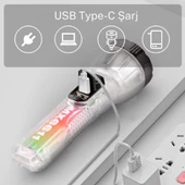 ultra güçlü 3 farklı ışık moduna sahip lityum pilli el feneri - 2