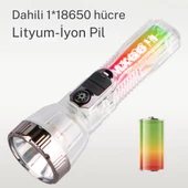 ultra güçlü 3 farklı ışık moduna sahip lityum pilli el feneri - 5