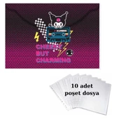 a4 boy çıt çıt  ödev dosyası +10' lu poşet dosya - 1