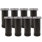 Ayarlanabilir Mobilya Kanepe Baza Koltuk Metal Destek Yükseltici Ayağı 12 Cm Siyah Ayakları 8 Adet - 6