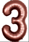3 Rakam Çikolata Kahve Folyo Balon 40 inç 100 cm - 1