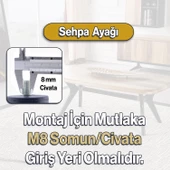 Pırlanta Plastik Sehpa Ayağı 30 cm Ahşap Desen 4 Adet Mobilya Orta Sehpası M8 Civatalı Ayak Ayaklar - 3