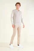 Erkek Desenli Polo Yaka Kazak Taş - 5
