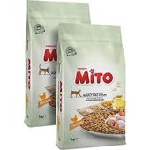 Mito Mix Adult Cat Tavuklu ve Balıklı Renkli Taneli Yetişkin Kedi Maması 1 kg 2x Adet - 1