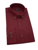 Atilla Özer Bordo Klasik Uzun Kol Erkek Gömlek-6858 thumbnail 2