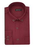 Atilla Özer Bordo Klasik Uzun Kol Erkek Gömlek-6858 thumbnail 1