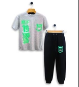 Triliya - Erkek Çocuk Tişört ve Eşofman Altı Takımı Cepli Lüks Ekonomik 3-11 Yaş - 1