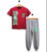 Triliya - Erkek Çocuk Tişört ve Eşofman Altı Takımı Cepli Lüks Ekonomik 3-11 Yaş - 5