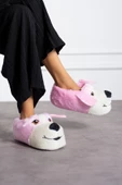 Albishoes Sevimli Köpek Hayvan Figürlü Peluş Yumuşak Taban Ev Botu Kışlık Hayvanlı Ev Panduf (30-40) - 4
