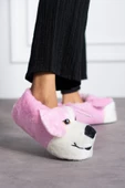 Albishoes Sevimli Köpek Hayvan Figürlü Peluş Yumuşak Taban Ev Botu Kışlık Hayvanlı Ev Panduf (30-40) - 1
