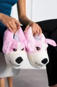 Albishoes Sevimli Köpek Hayvan Figürlü Peluş Yumuşak Taban Ev Botu Kışlık Hayvanlı Ev Panduf (30-40) - 2