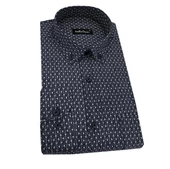 Atilla Özer Lacivert Klasik Uzun Kol Erkek Gömlek-6859 thumbnail 2