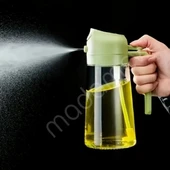 Madamev 2'li Çift Fonksiyonlu Cam Yağdanlık 450ml Zeytinyağı Sıvıyağ Şişesi Airfryer Sprey Yağlık Püskürtücü thumbnail 2