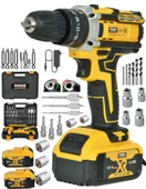 Mager 58 Wat 10 mm 5 Pilli LED Işıklı Darbeli Şarjlı Yedek Akülü Vidalama Matkap - 1