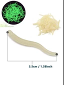 Eagenset Fosforlu Glow Gerçekçi Yapay Silikon Solucan Beyaz 25 Adet 3,5 cm - 5