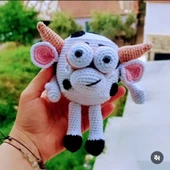 Amigurumi mimikolar hediyelik oyuncak inek mimiko oyuncağı 1 adet - 1