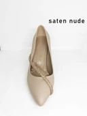 Kare Topuk Stiletto Taşlı Özel Nut Saten - 3