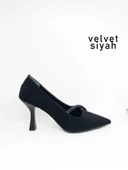 Kare Topuk Stiletto Taşlı Özel Nut Saten - 8