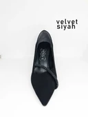 Kare Topuk Stiletto Taşlı Özel Nut Saten - 6