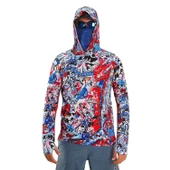 Fujin Pro Angler S24 Buff&Hoodie Makai Blue Red Sweatshirt  XX Large - 2