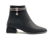 Asya Şerit Taşlı Sivri Burun Kısa Topuklu Kadın Bot thumbnail 7