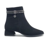 Asya Şerit Taşlı Sivri Burun Kısa Topuklu Kadın Bot thumbnail 2