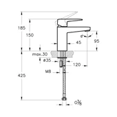 Root Square A42732ENR Blueco Lavabo Bataryası, Krom - 2