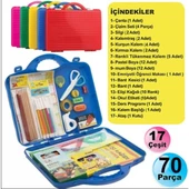 Çantalı Okul Seti 70 Parça Çantalı 17 Çeşit Kırtasiye Seti - 1