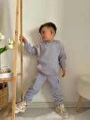 ERKEK ÇOCUK KREŞ OKUL KAPŞONLU PAMUK EŞOFMAN TAKIMI - 1